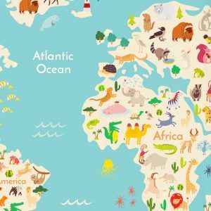Good Morning Worldmap dekbedovertrek - Lesje topografie voor je kind