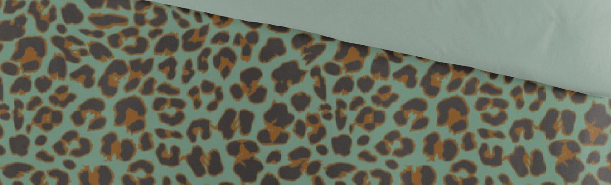 Byrklund Lazy Leopard dekbedovertrek - groen
