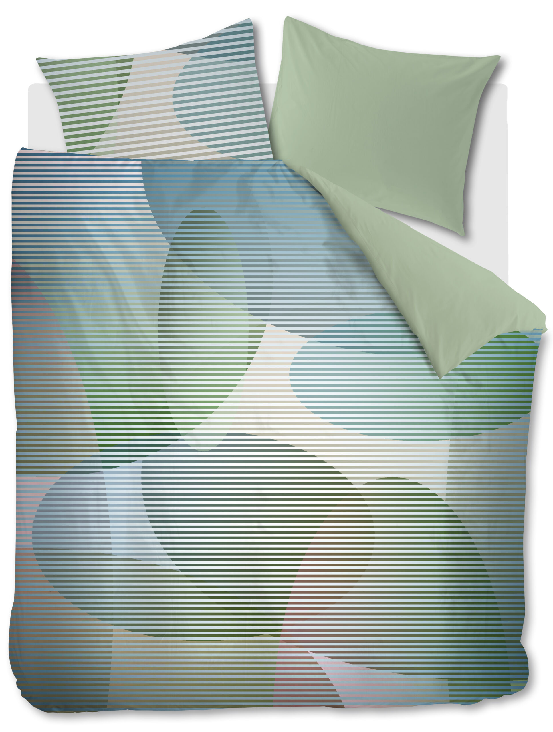 Prismatic dekbedovertrek - blauw groen