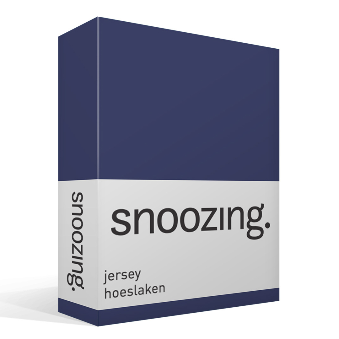 Snoozing jersey hoeslaken - navy