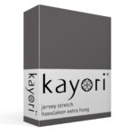 Kayori Shizu jersey stretch hoeslaken extra hoog - antraciet